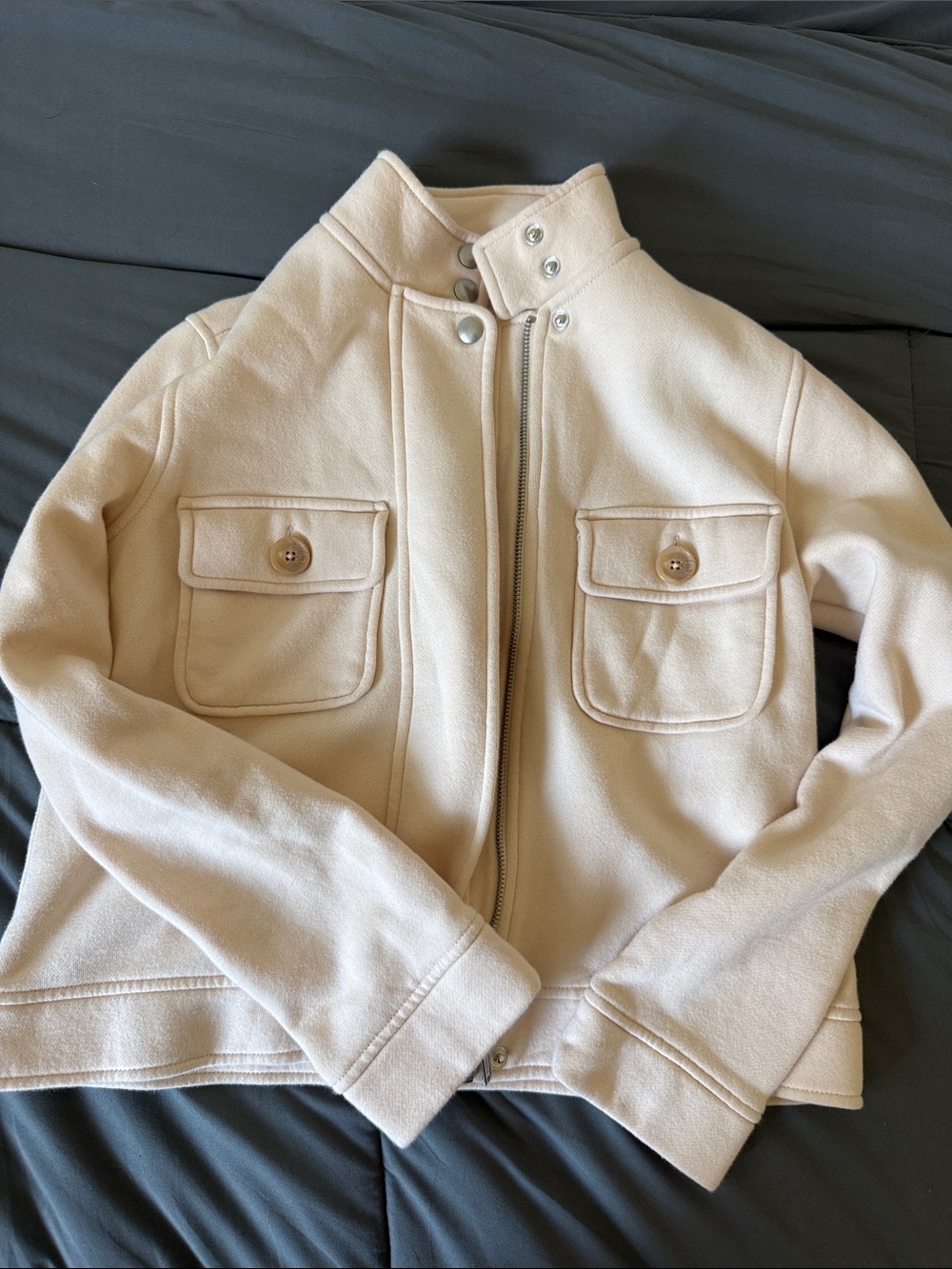 Banana Republic Cream Utility Jacket with Front Pockets